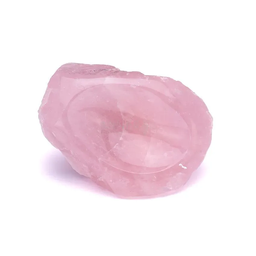 cuenco fabricado con mineral de cuarzo rosa