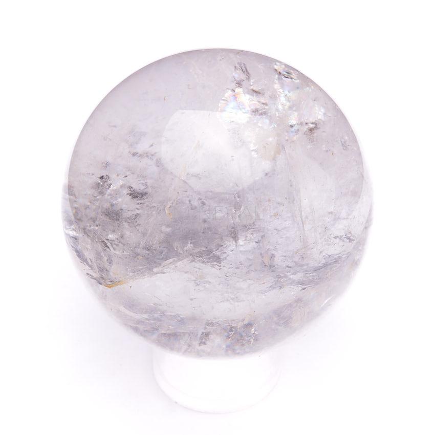 Fantastica Esfera de Cuarzo Cristal Roca 30mm con peana de metraquilato 