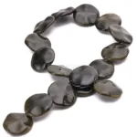hilo con cuentas para pulseras y collares de mineral de obsidiana