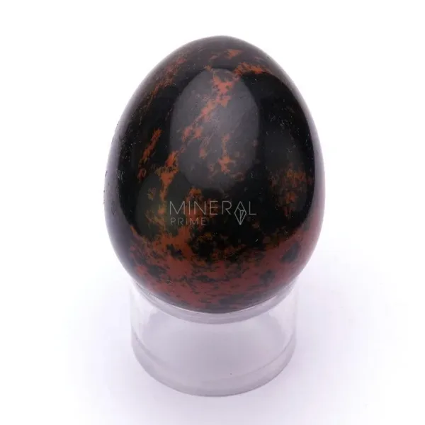 mineral de obsidiana caoba pulido en forma de huevo