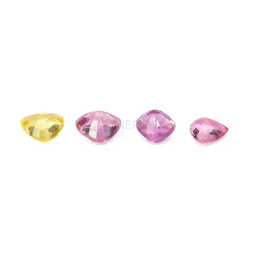 gemas naturales de zafiros de colores tallados en forma de trillon