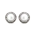 pendientes de plata con perlas cultivadas y brillantes