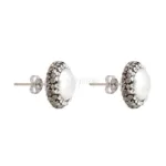 pendientes de plata con perlas cultivadas y brillantes