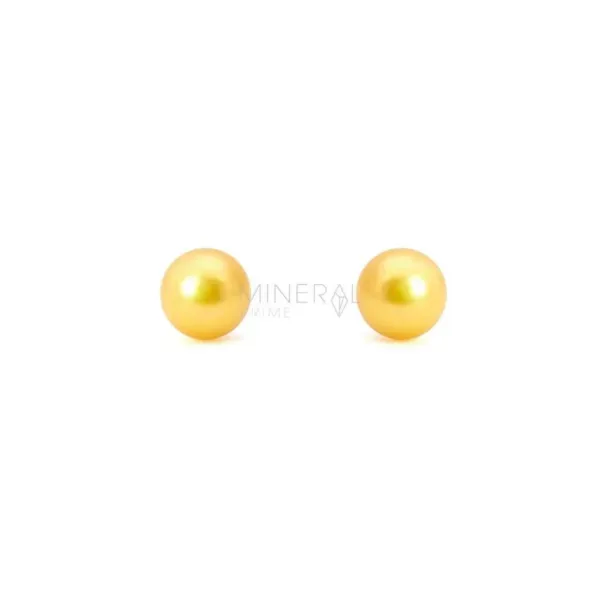 pendientes de plata con perlas cultivadas doradas
