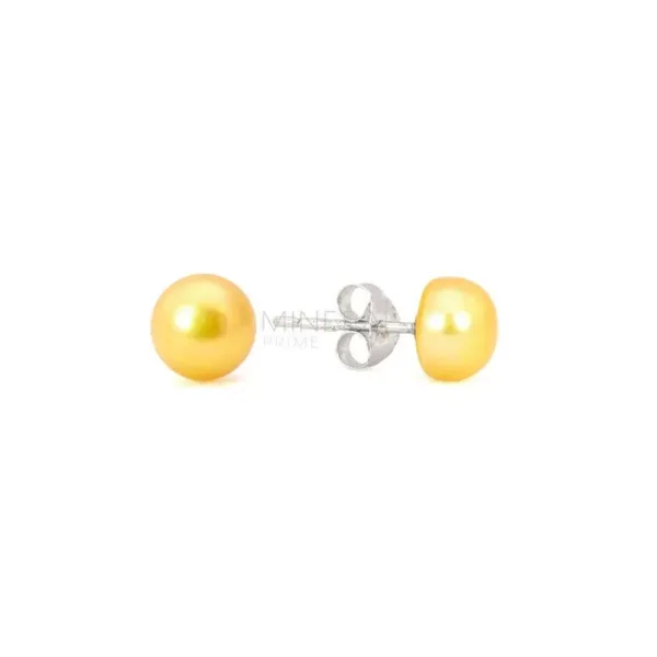 pendientes de plata con perlas cultivadas doradas