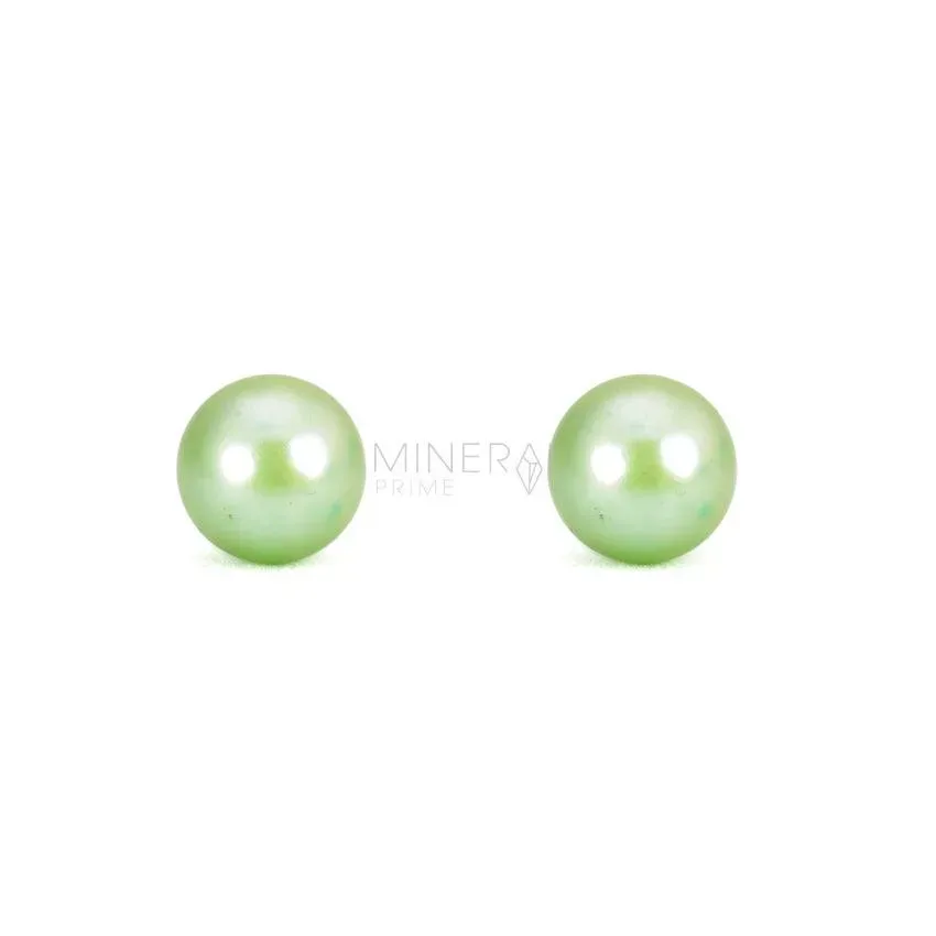 pendientes de plata con perlas cultivadas verdes