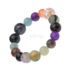 pulsera con esferas de mineral de agata de colores