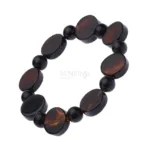 pulsera de mineral de onix y cuarzo ahumado