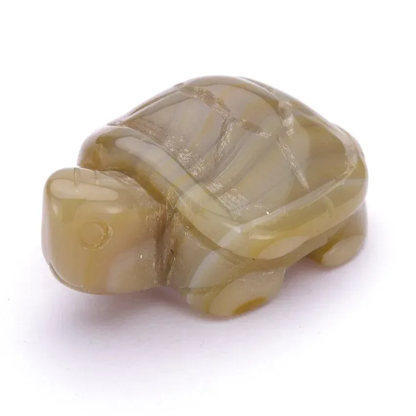 figura de tortuga fabricada con mineral de agata natural