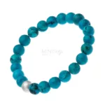 pulsera de plata y mineral de turquesa