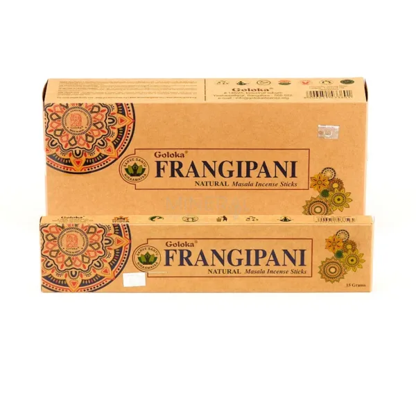 cajas de inciensos goloka frangipani