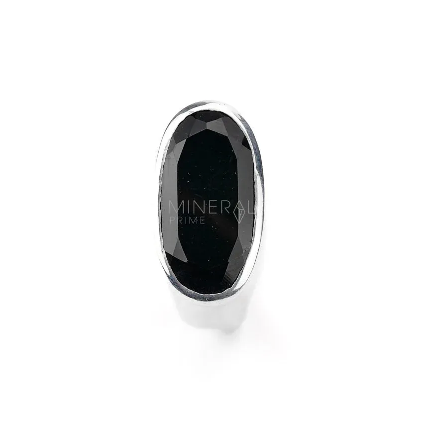 anillo de plata y mineral de onix