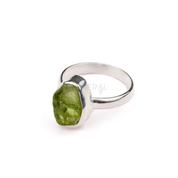 anillo peridoto verde plata