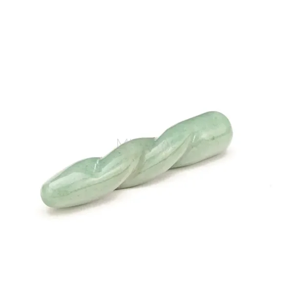 baston masajeador de cuarzo verde retorcido