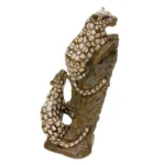figura de dos leopardos de mineral de esteatita decoración