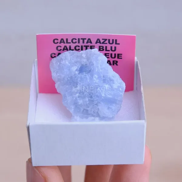 mineral de coleccion calcita azul en bruto natural