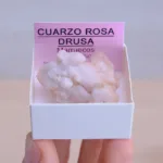 mineral de coleccion drusa de cuarzo rosa en bruto natural