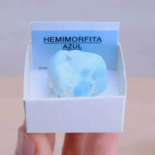 mineral de coleccion hemimorfita azul en bruto natural