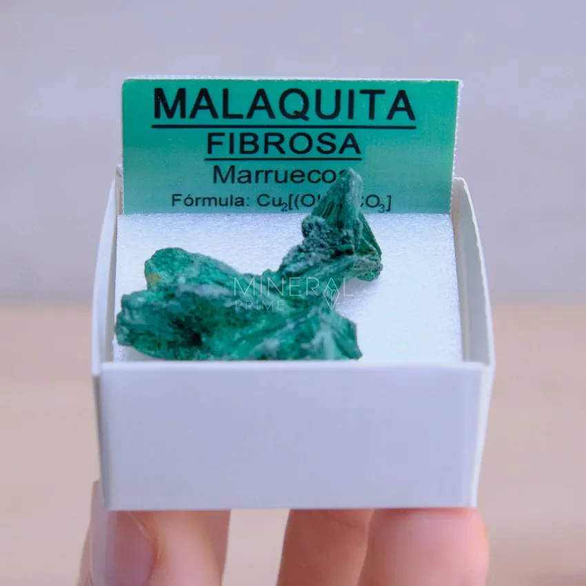 mineral de coleccion malaquita fibrosa en bruto natural