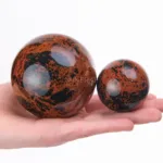 esfera de obsidiana caoba natural