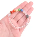 comprar pulsera de chakras y cuarzo cristal de roca esferas mm