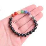 comprar pulsera de esferas de los chakras con obsidiana mm