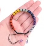 comprar pulsera de los chakras bola doble facetada