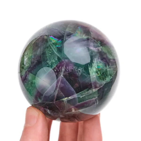 esfera de fluorita verde y morada