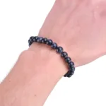 joya pulsera de esferas de aventurina oro azul mm