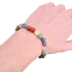 joya pulsera de esferas de los chakras jaspes de colores mm