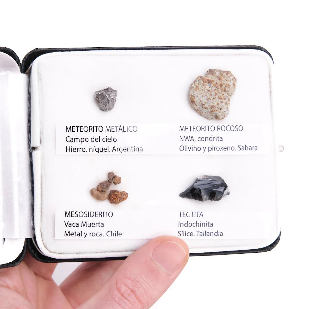 meteorito coleccion de tres meteoritos y tectita
