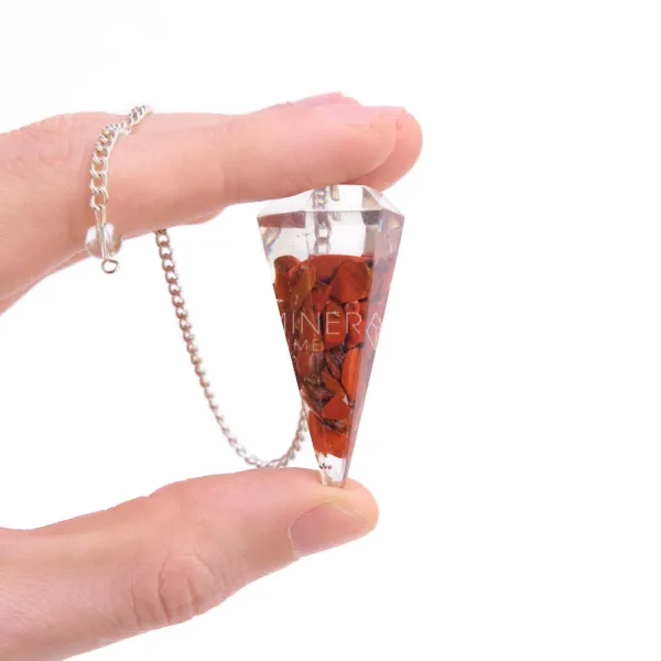 pendulo de los chakras de orgonita con jaspe rojo precio