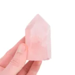 piedra punta cuarzo rosa pulida