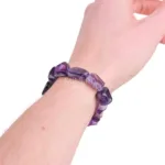 pulsera de amatista pulida formas libres propiedades