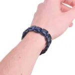 pulsera de aventurina oro azul cuentas cuadradas propiedades