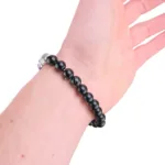 pulsera de esferas de los chakras con obsidiana mm mineral