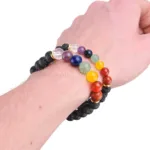 pulsera de los chakras lava volcanica bolas lisas