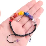 pulsera de los chakras makrame bolas facetadas