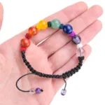 pulsera de los chakras makrame bolas lisas