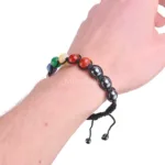 pulsera makrame de los chakras con hematite mineral