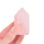 punta cuarzo rosa pulida mineral